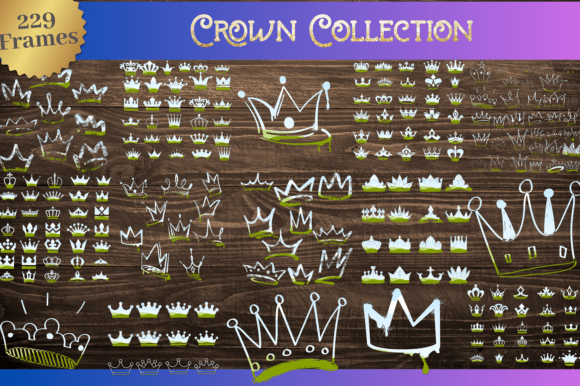 229 Crown Shaped Canva Photo Frames: Graphics for Brand Elegance