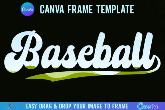 Baseball Canva Template Frame Retro Graphics