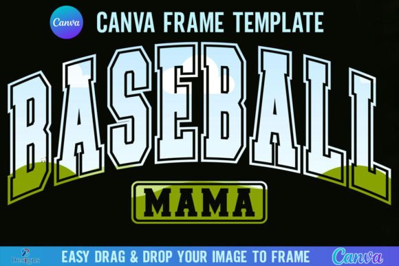 Baseball Mama Canva Template Frame: Graphics for Creative Sellers