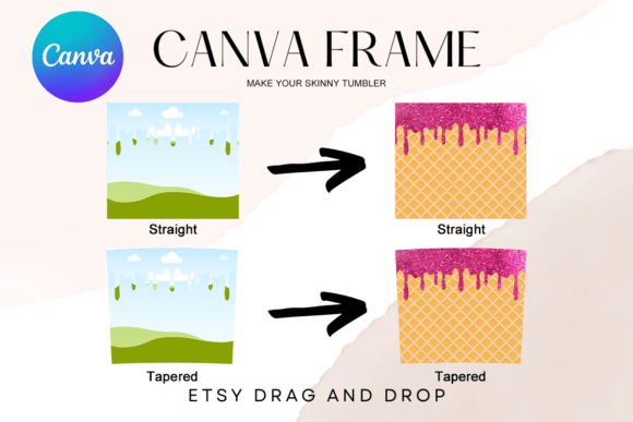 Canva Frame Drip Tumbler Template 20oz Graphics