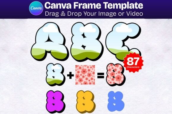 Canva Frame Template Doodle Alphabet Graphics