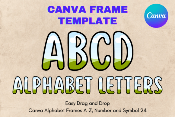 Canva Letters Frame Alphabet Template_24 Graphics