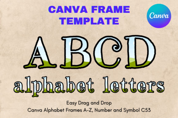 Canva Letters Frame Alphabet Template_53 Graphics