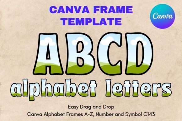 Canva Letters Frame Alphabet Template143 Graphics