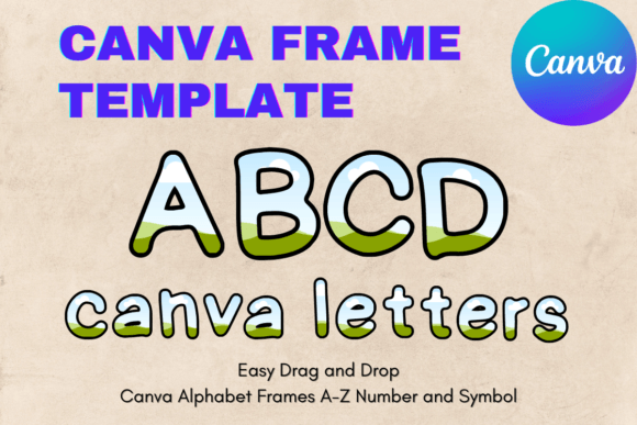 Canva Letters Frame Alphabet TemplateC32 Graphics