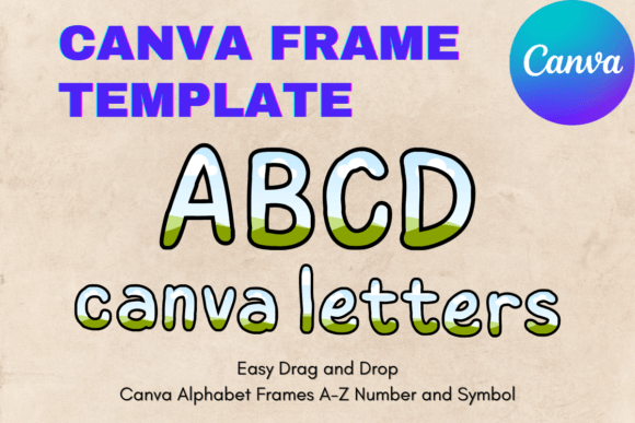 Canva Letters Frame Alphabet TemplateC33