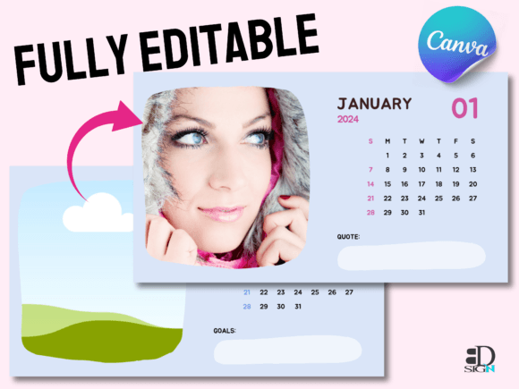 Canva Template Photo 2024 Wall Calendar