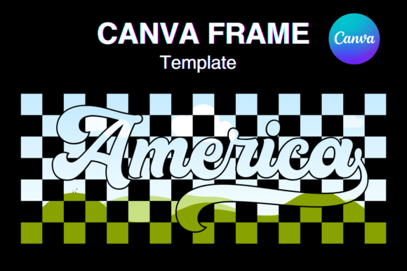 Checkered America Canva Frame Graphics