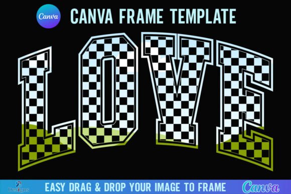 Checkered Love Valentine Canva Graphics