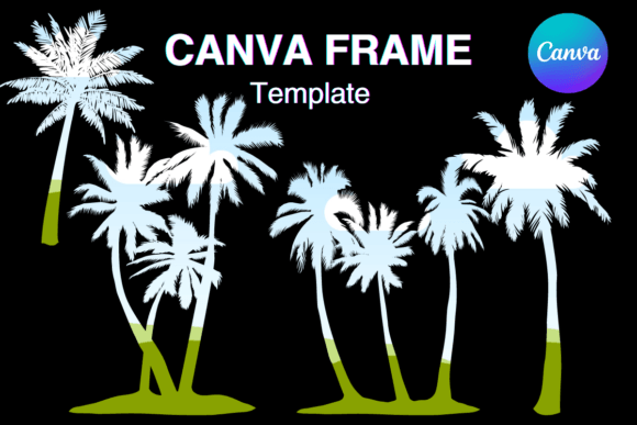 Coconut Palm Tree Canva Frame Template_1 Graphics