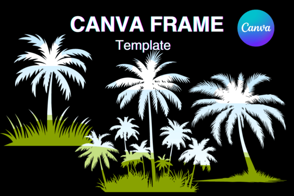 Coconut Palm Tree Canva Frame Template_3 Graphics