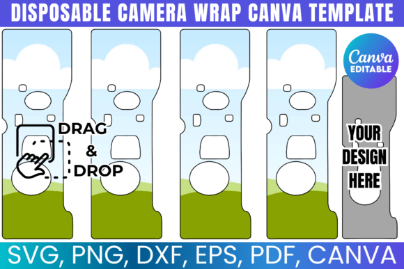 Disposable Camera Wrap Canva Template: Graphics for Playful Branding