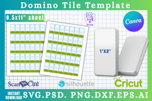 Domino Tile Canva Sublimation Template: Graphics for Creative Sellers