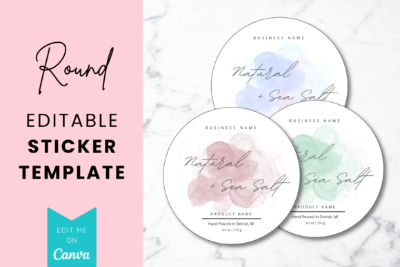 Editable Canva Circle Label Template: Graphics for Real Crafting
