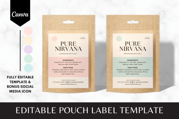 Editable Pouch Label Canva Template 3
