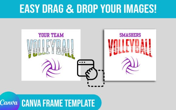 Editable Volleyball Canva Frame Template: Graphics for Sellers