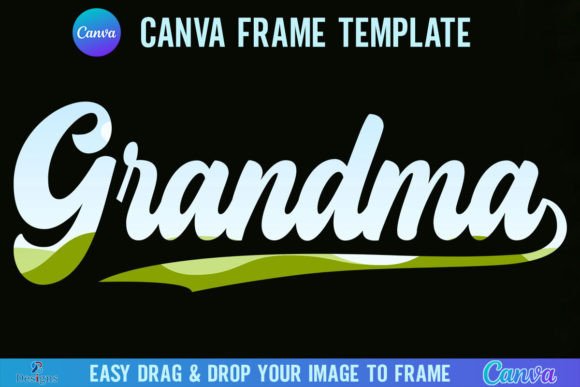 Grandma Canva Frame Template, Retro Nana Graphics