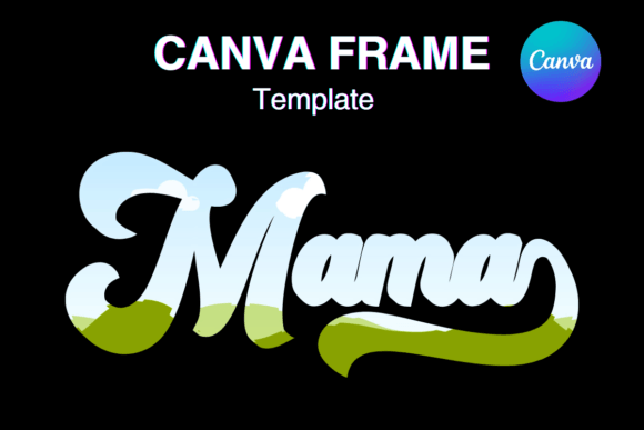 Groovy Mama Retro Canva Frame Template: Graphics for Creative Sellers