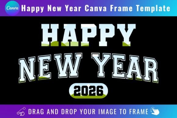 Happy New Year 2026 Canva Frame Graphics