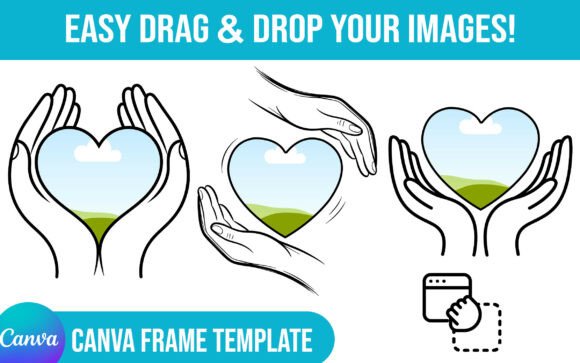 Heart Valentine Canva Frame Template: Graphics for Real Canva Projects