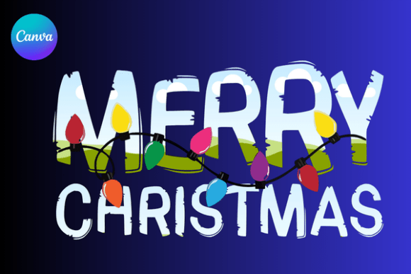 Merry Christmas Lights Canva Frame Graphics