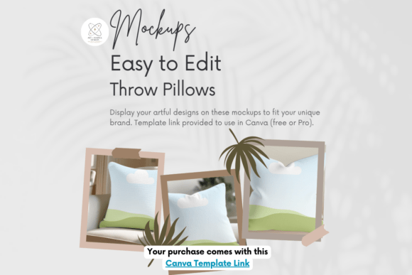 Modern Throw Pillow Mockup Canva Graphics