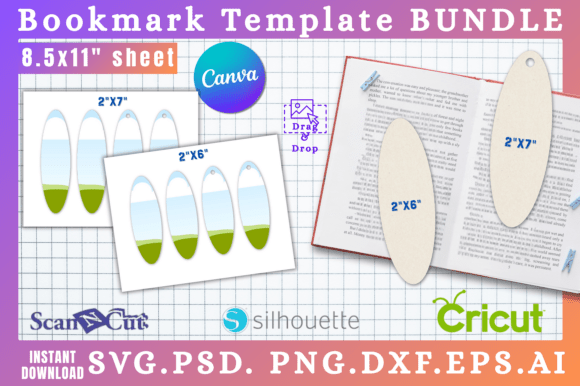 Oval Bookmark SVG Canva Templates: Graphics for Brand-Forward Design