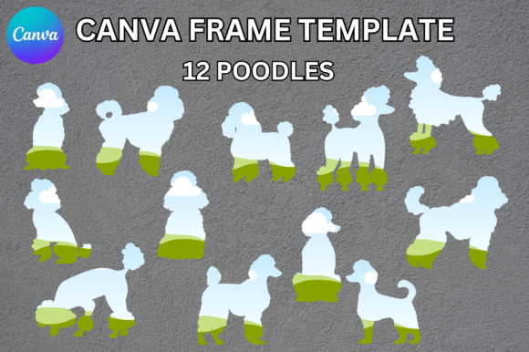 Poodle Canva Frame Template: Graphics for Real Crafting