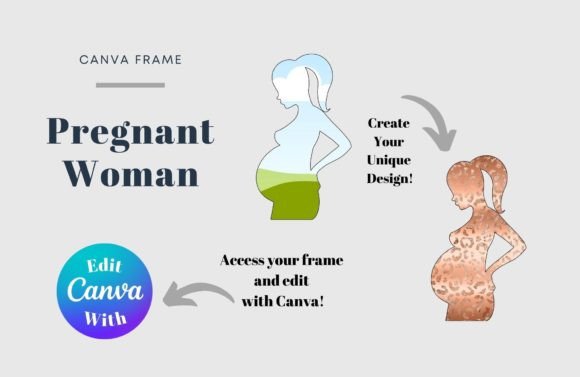 Pregnant Woman Canva Frame Graphics
