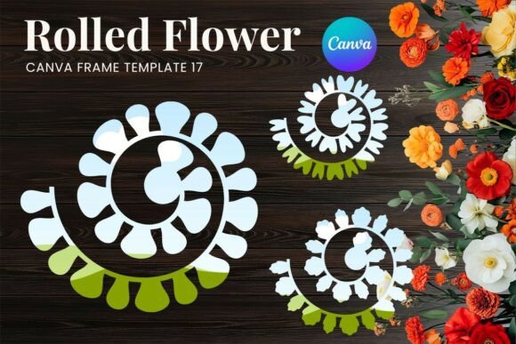 Rolled Paper Flower Canva Frame_17 Graphics