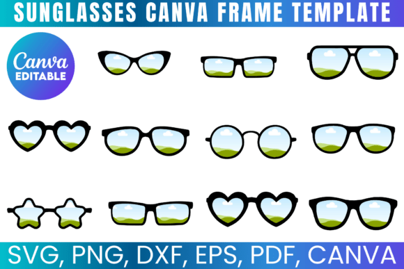 Sunglass Canva Frame Template: Graphics for Smart Canva Sellers
