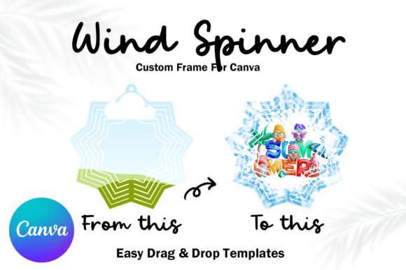 Sunset Wind Spinner Canva Frame Template: Graphics for Warm, Local Branding