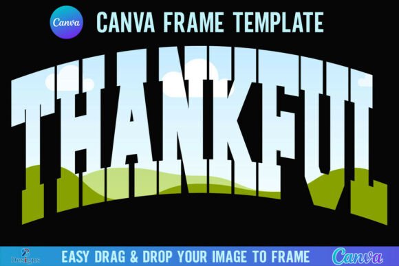 Thankful Canva Frame: Fall Autumn Varsity Graphics