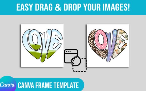Trendy Valentine’s Day Love Canva Frame Graphics