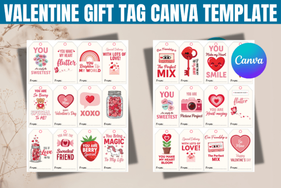 Valentine Gift Tag Canva Template
