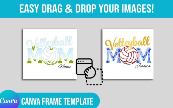 Volleyball Mom Canva Frame Template: Graphics for Authentic Branding