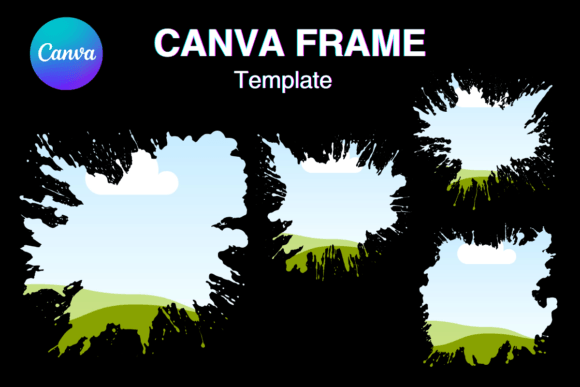 Watercolor Splash Canva Frame Effect_B Graphics