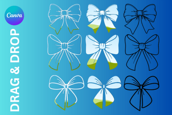 Whimsical Coquette Canva Frame Ribbon Graphics